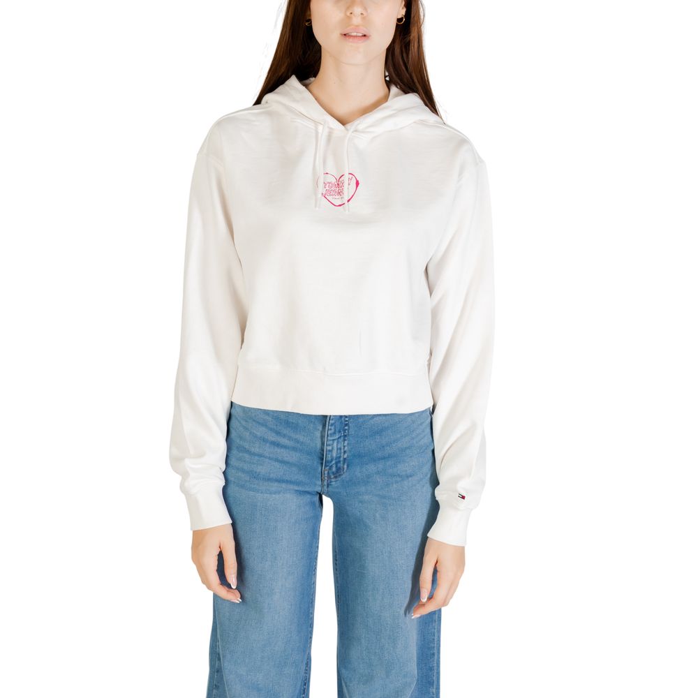 Tommy Hilfiger Jeans Sweat à Capuche Crème en Coton Recyclé