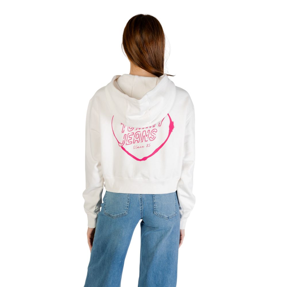 Tommy Hilfiger Jeans Sweat à Capuche Crème en Coton Recyclé