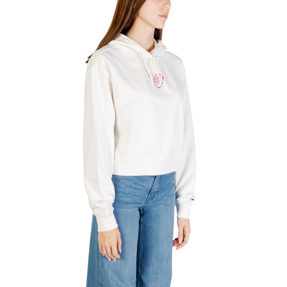 Tommy Hilfiger Jeans Sweat à Capuche Crème en Coton Recyclé