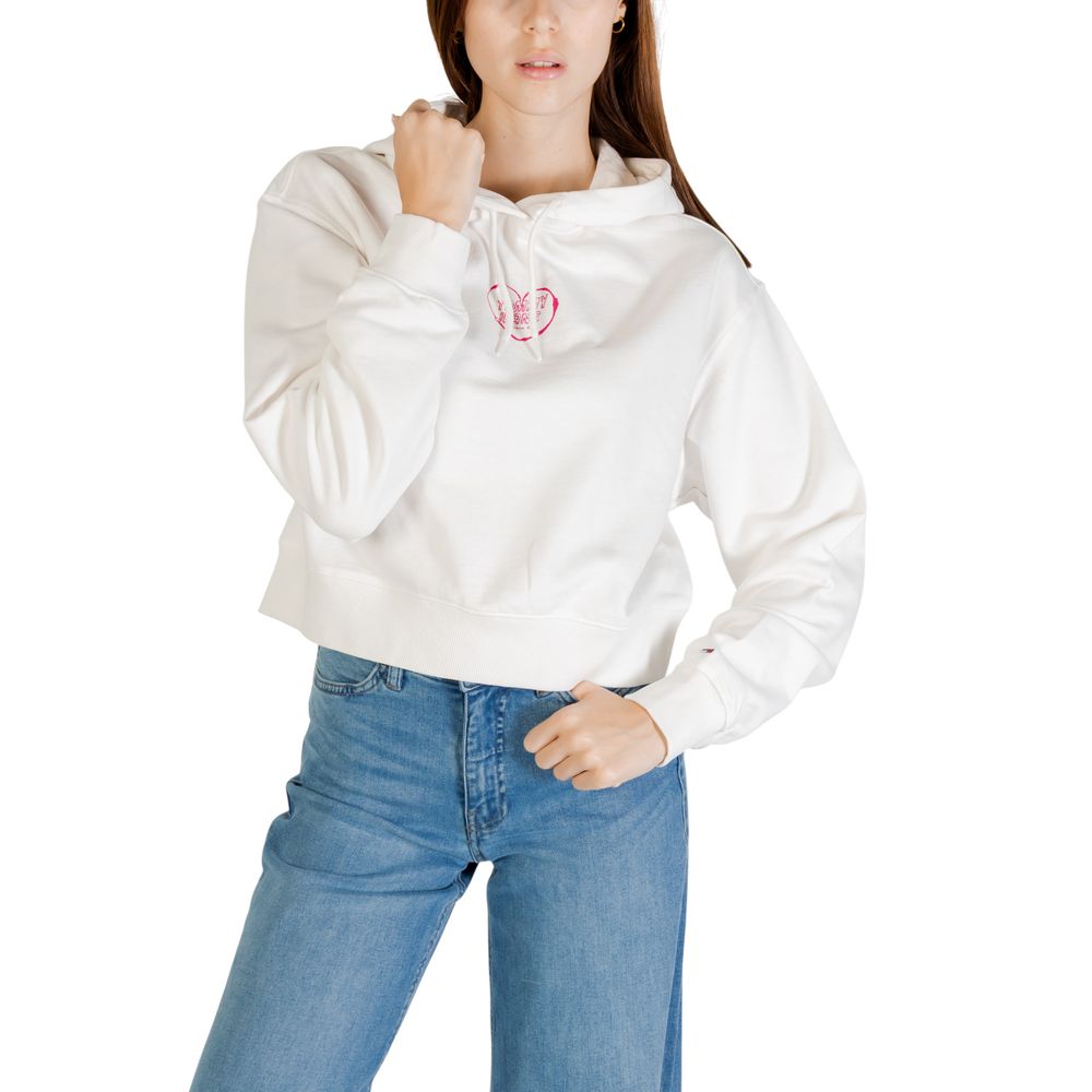 Tommy Hilfiger Jeans Sweat à Capuche Crème en Coton Recyclé
