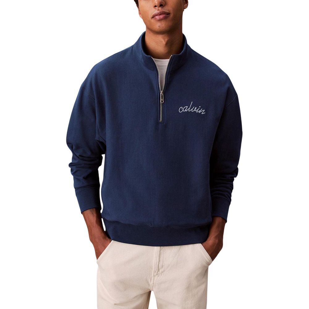 Sweat-shirt en coton bleu Calvin Klein Jeans