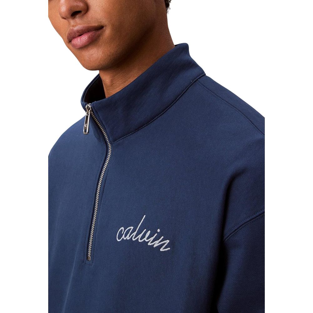 Sweat-shirt en coton bleu Calvin Klein Jeans