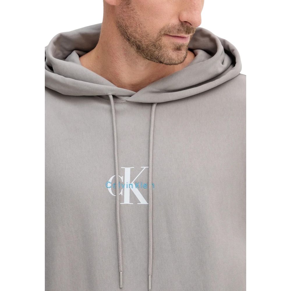 Sweat à capuche en coton gris Calvin Klein Jeans