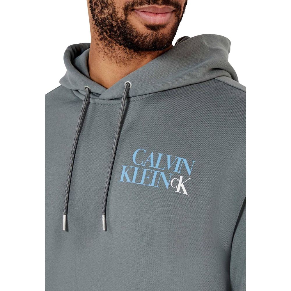 Sweat à capuche en coton gris Calvin Klein Jeans