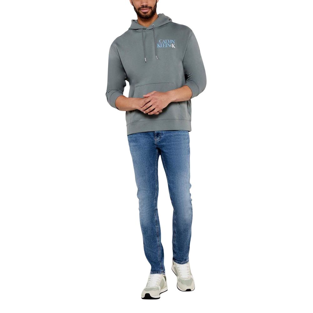 Sweat à capuche en coton gris Calvin Klein Jeans