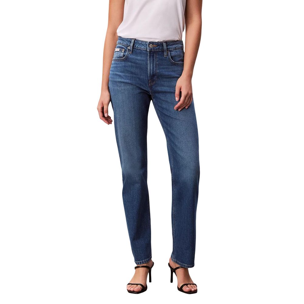 Jean Mom Calvin Klein Jeans en Coton Bleu