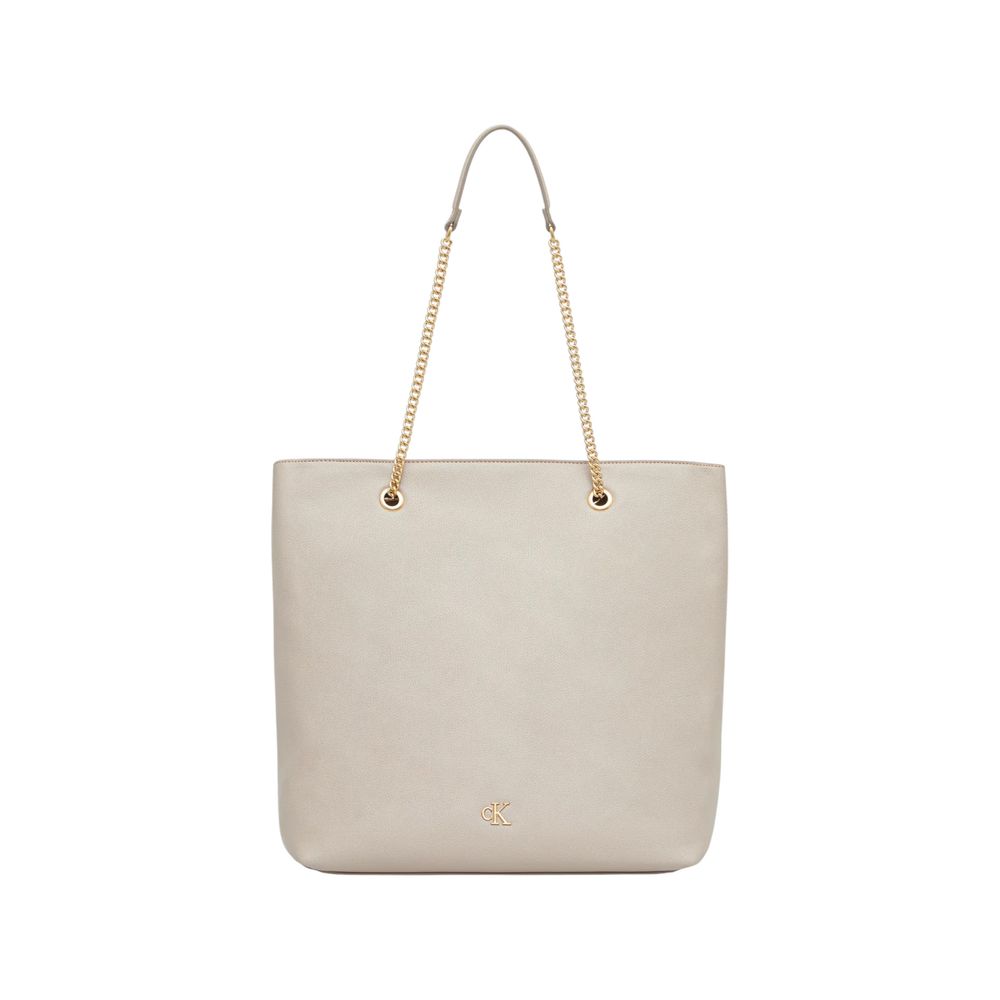 Sac à main en polyéthylène beige Calvin Klein