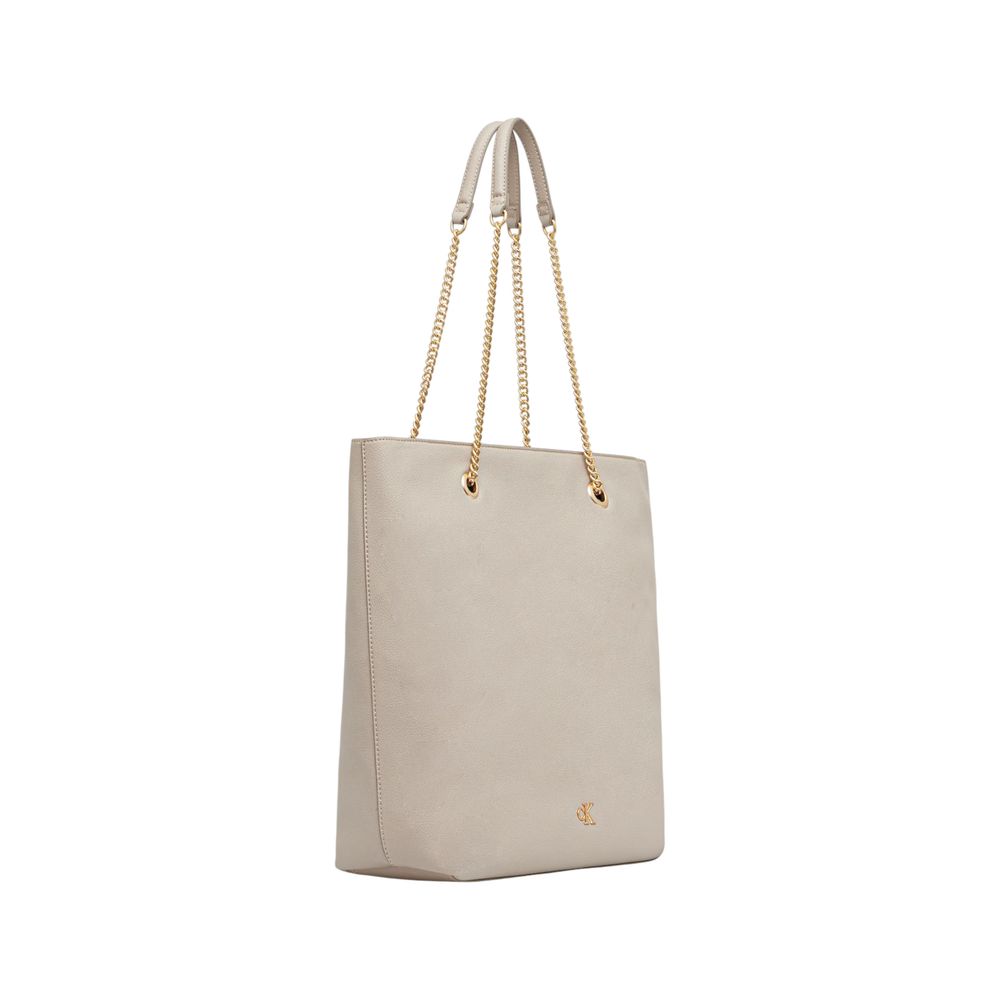 Sac à main en polyéthylène beige Calvin Klein