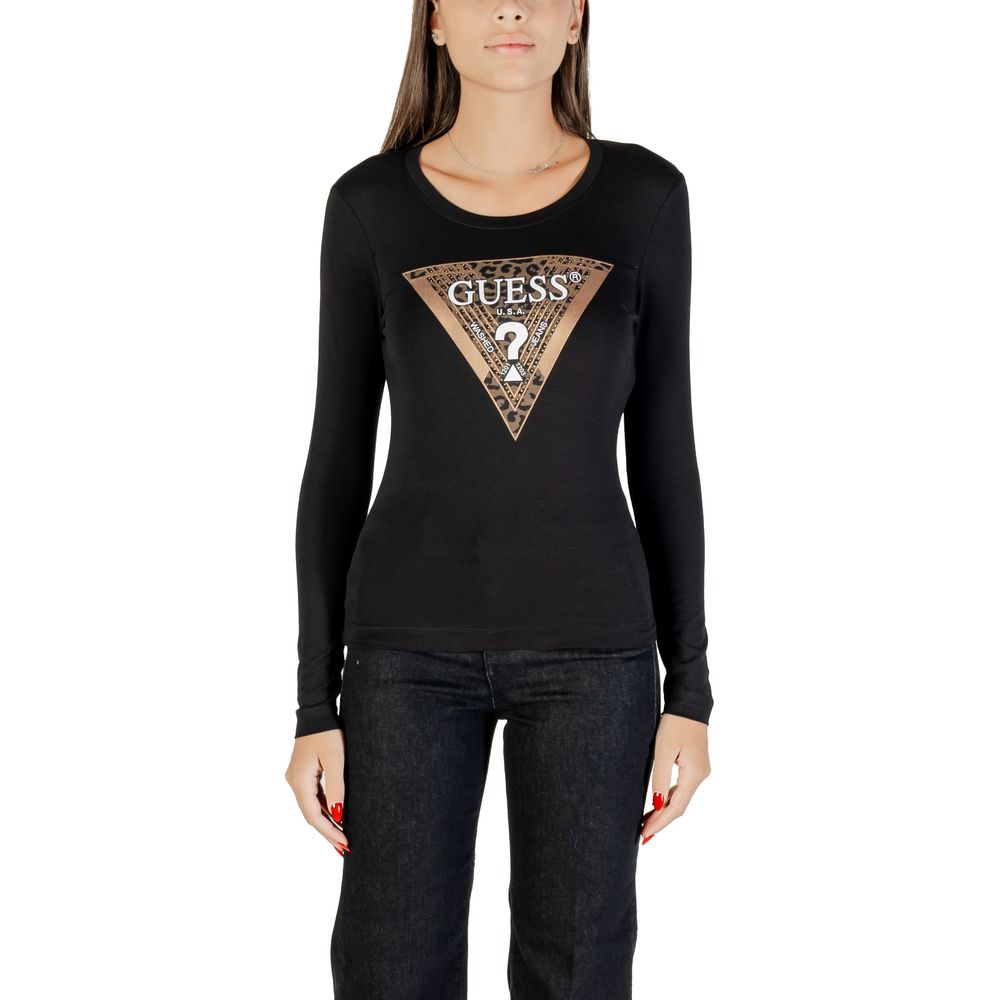 T-shirt Guess en coton noir à manches longues