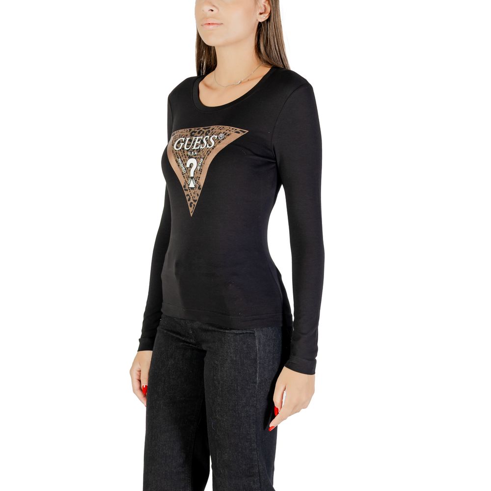 T-shirt Guess en coton noir à manches longues