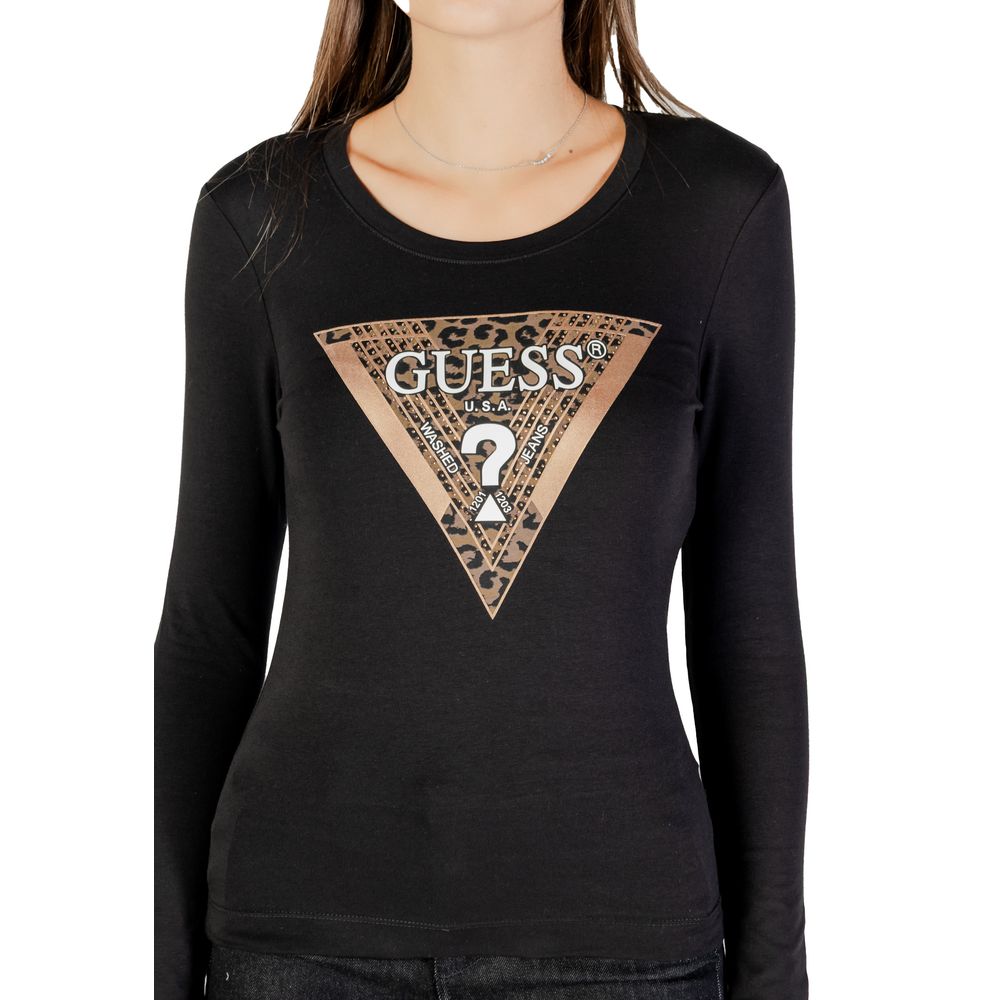 T-shirt Guess en coton noir à manches longues