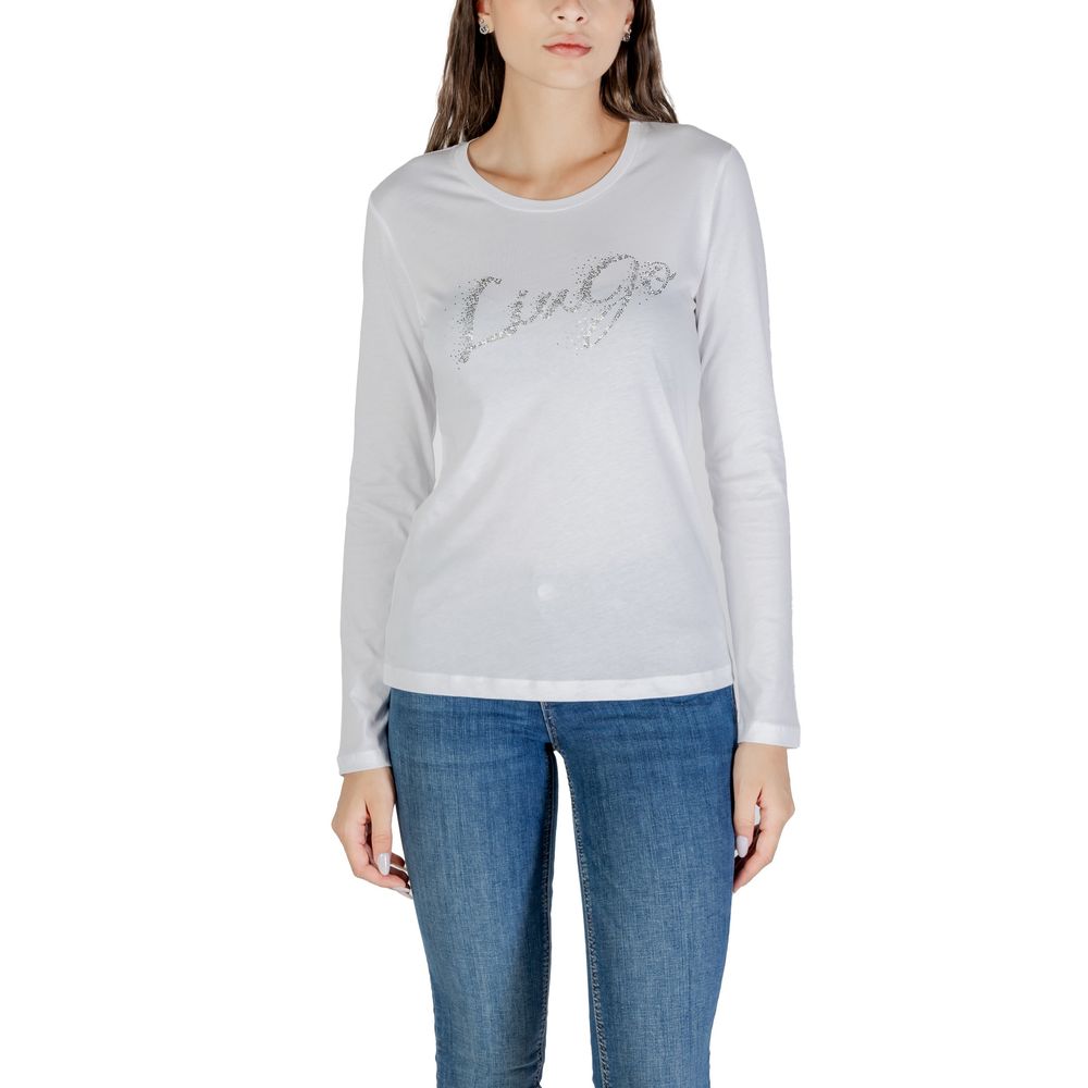 T-shirt bicolore en coton à manches longues Liu Jo