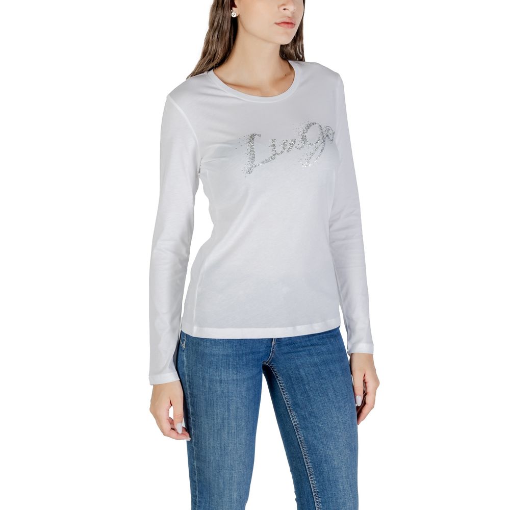 T-shirt bicolore en coton à manches longues Liu Jo
