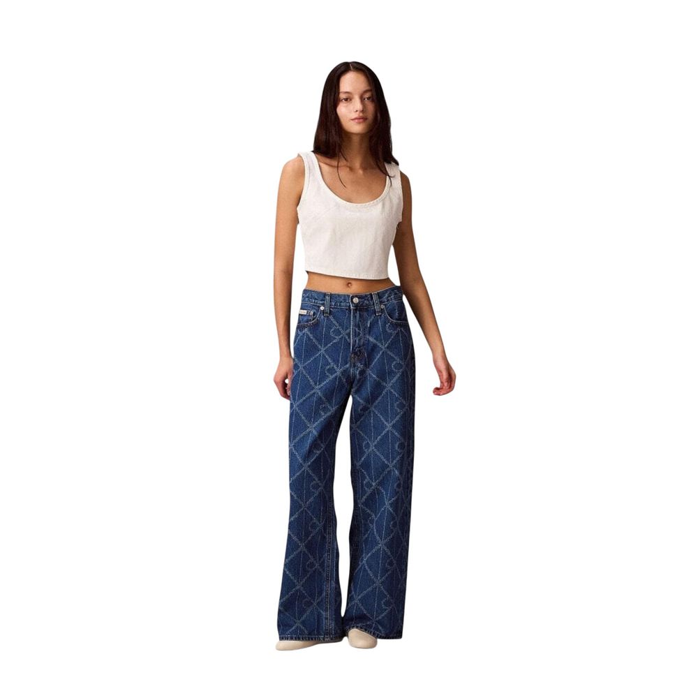 Calvin Klein Jeans Jean Boyfriend en Coton Bleu