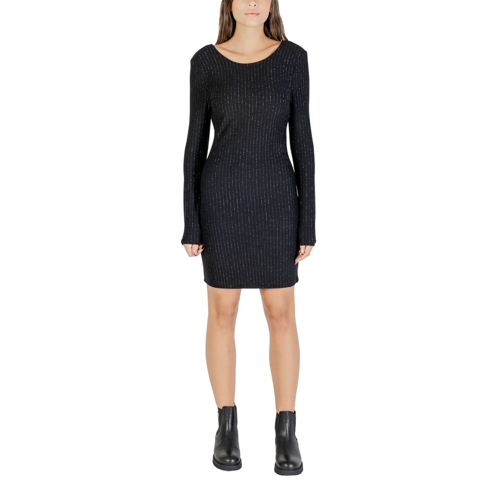 Robe courte en polyester noir Jacqueline De Yong