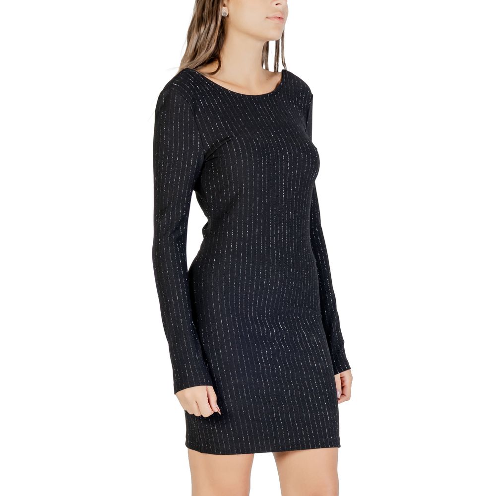 Robe courte en polyester noir Jacqueline De Yong