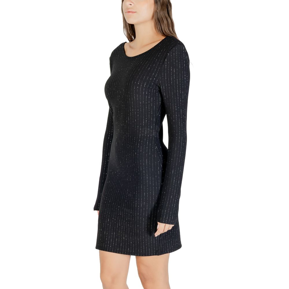 Robe courte en polyester noir Jacqueline De Yong