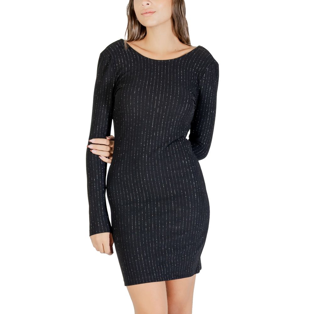 Robe courte en polyester noir Jacqueline De Yong