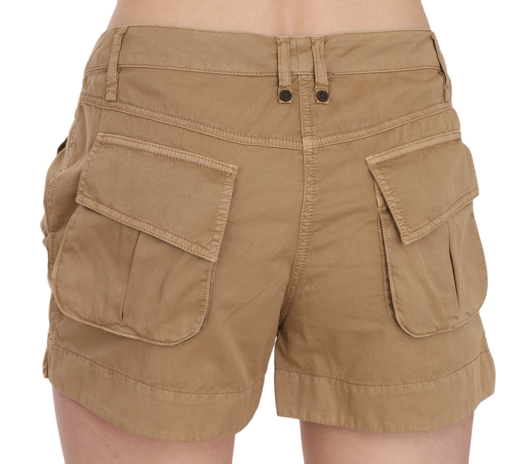 PLEIN SUD Mini-short taille mi-haute marron 100 % coton