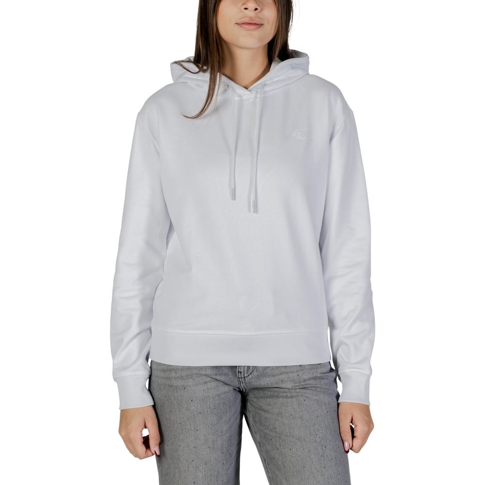 Sweat à capuche Calvin Klein Jeans en coton blanc
