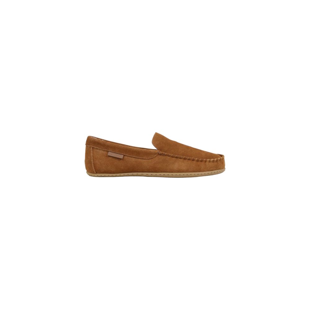 Pantoufles Ralph Lauren en cuir suédé marron