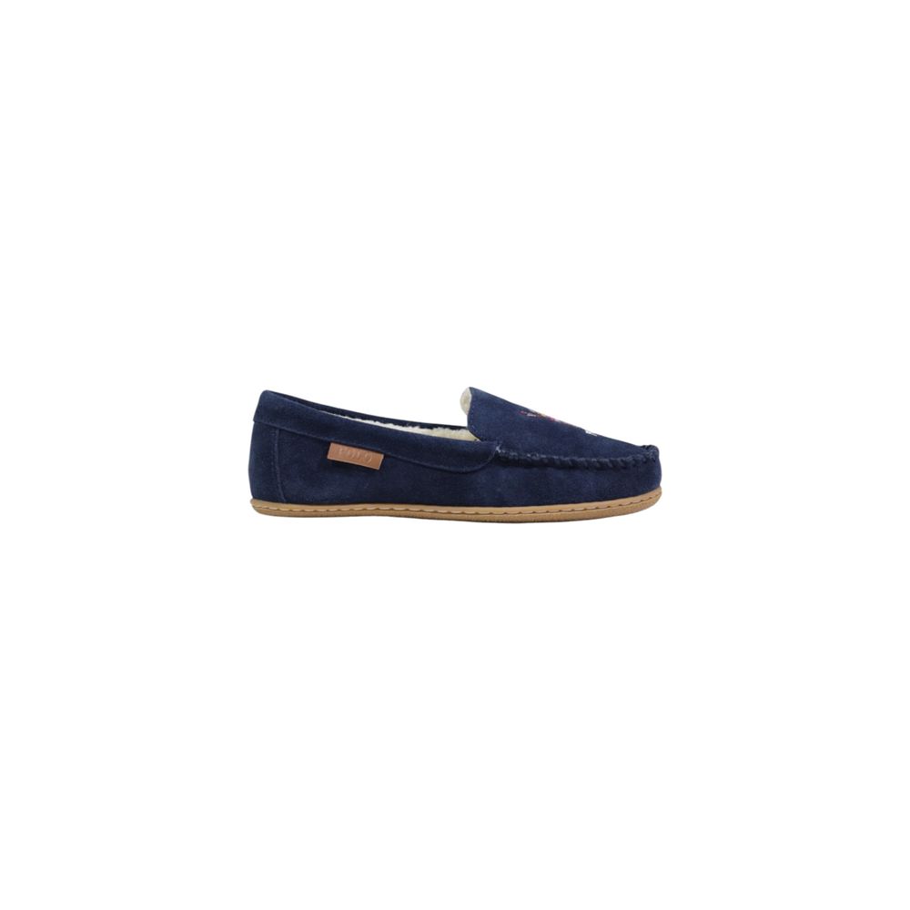 Pantoufles Ralph Lauren en daim bleu