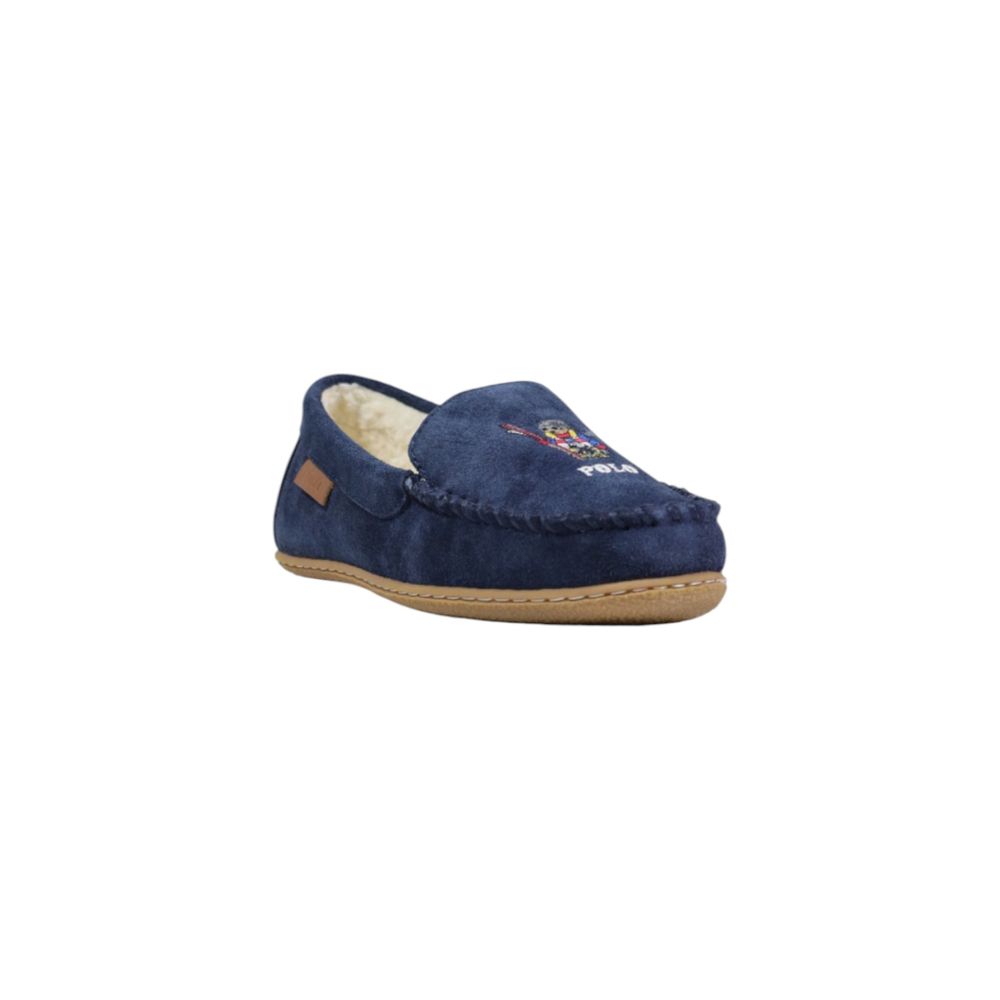 Pantoufles Ralph Lauren en daim bleu