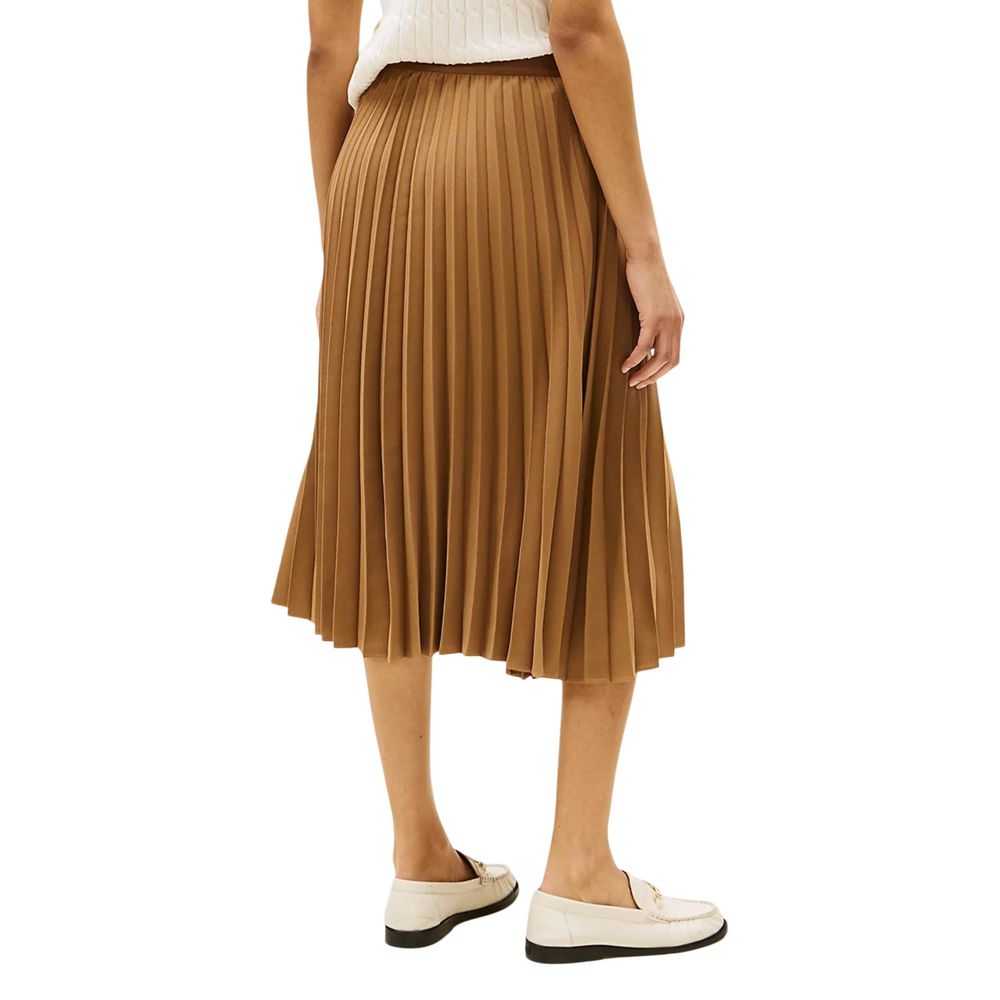 Jupe midi Tommy Hilfiger marron en polyester recyclé