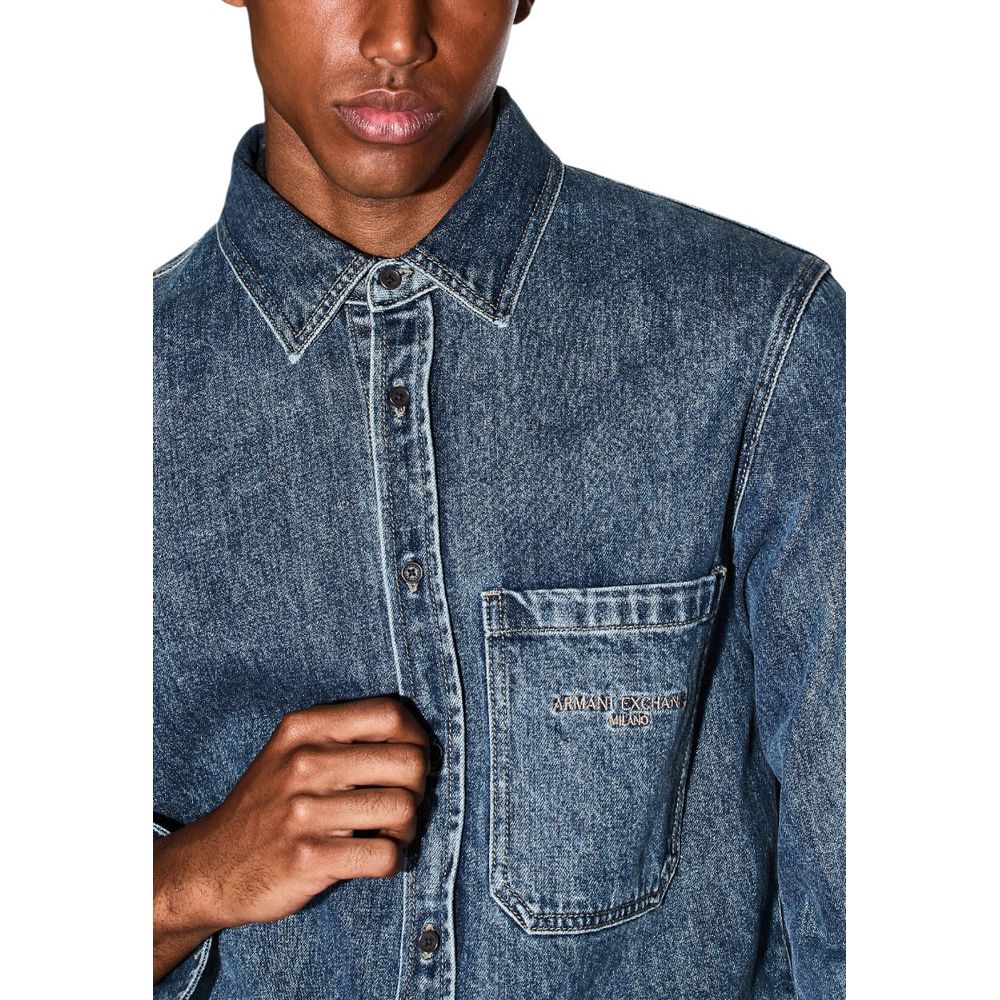 Chemise en jean bleue Armani Exchange