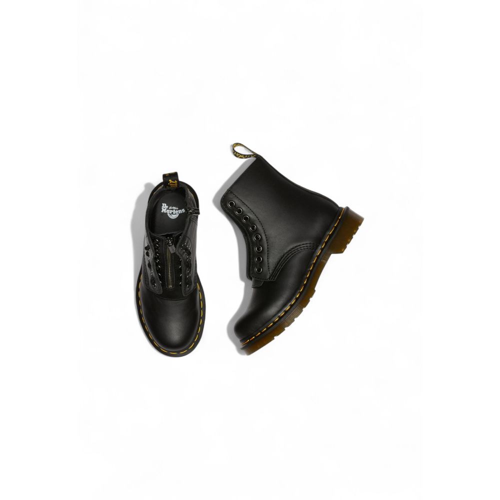 Bottes lacées en cuir noir Dr. Martens