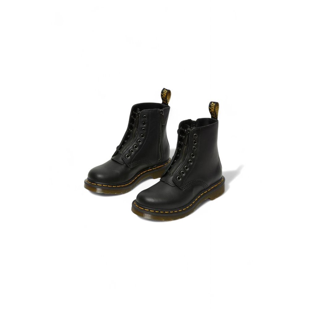 Bottes lacées en cuir noir Dr. Martens