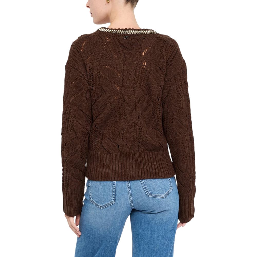 Sweat-shirt Liu Jo marron en plumes de marabout