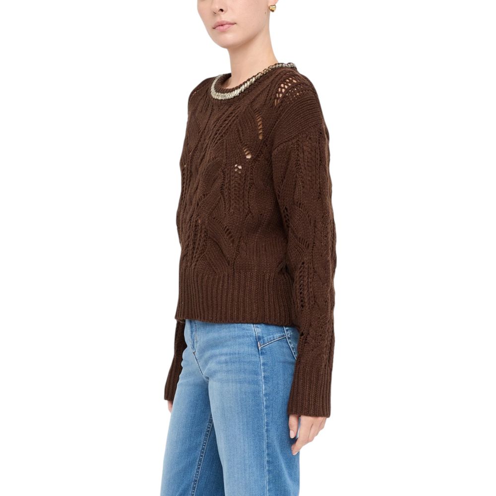 Sweat-shirt Liu Jo marron en plumes de marabout