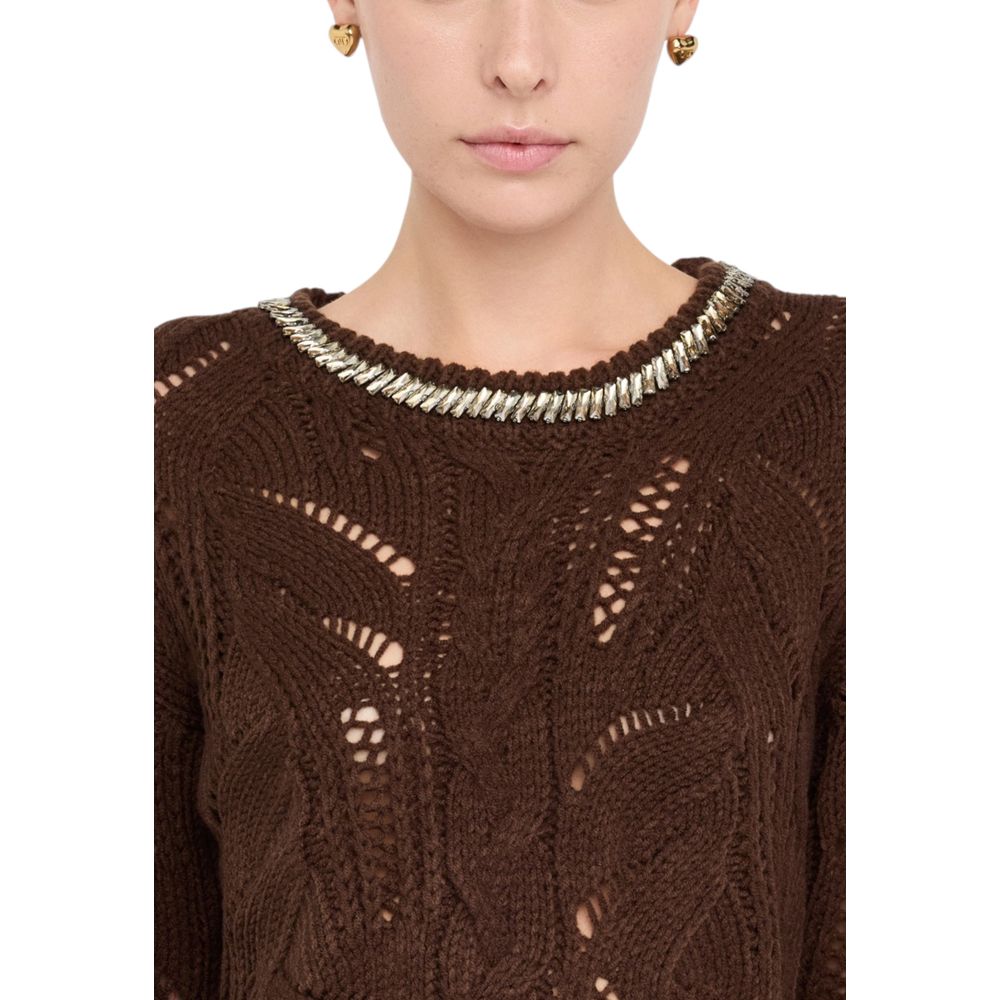 Sweat-shirt Liu Jo marron en plumes de marabout