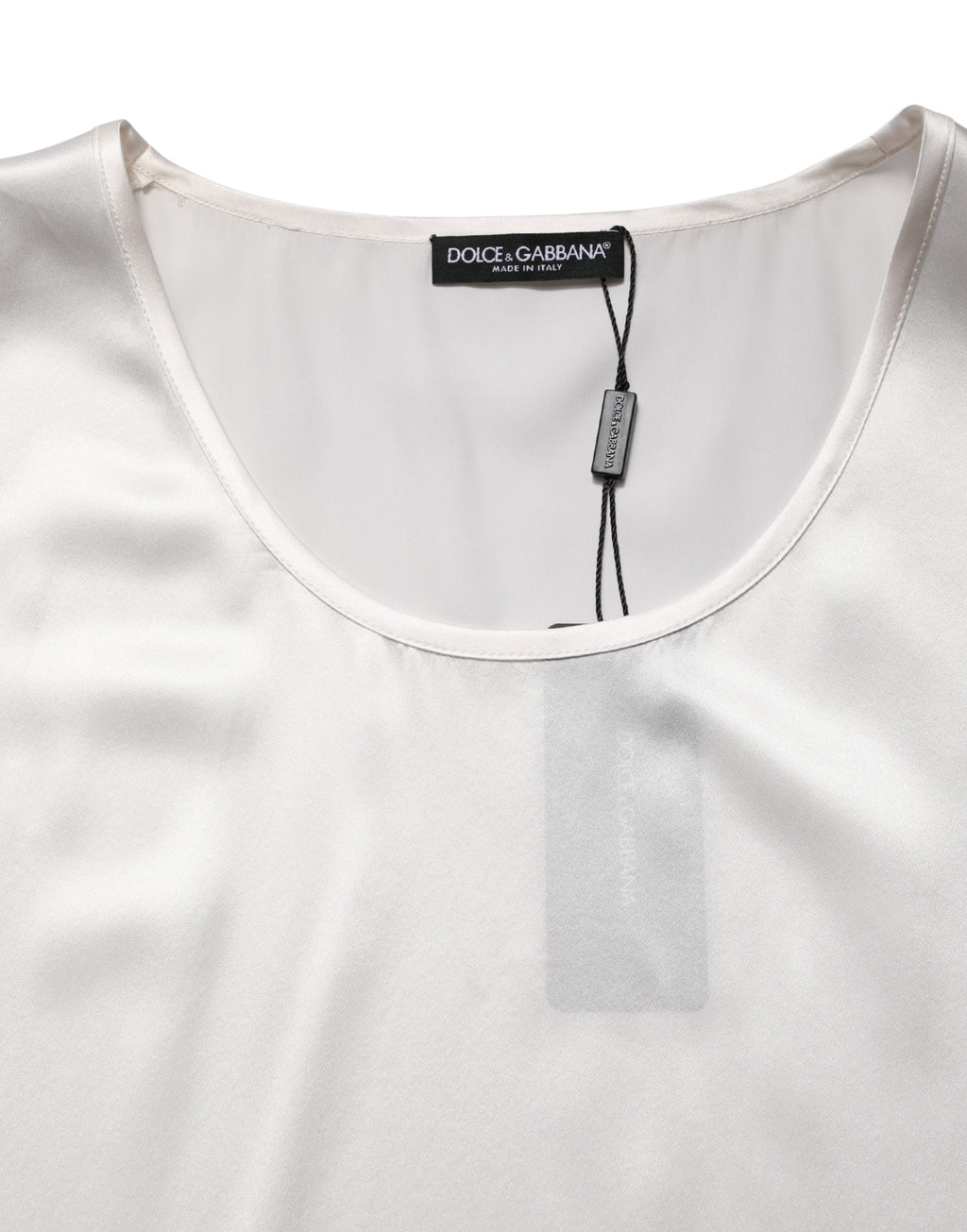 Débardeur Dolce & Gabbana blanc en satin et polyester sans manches
