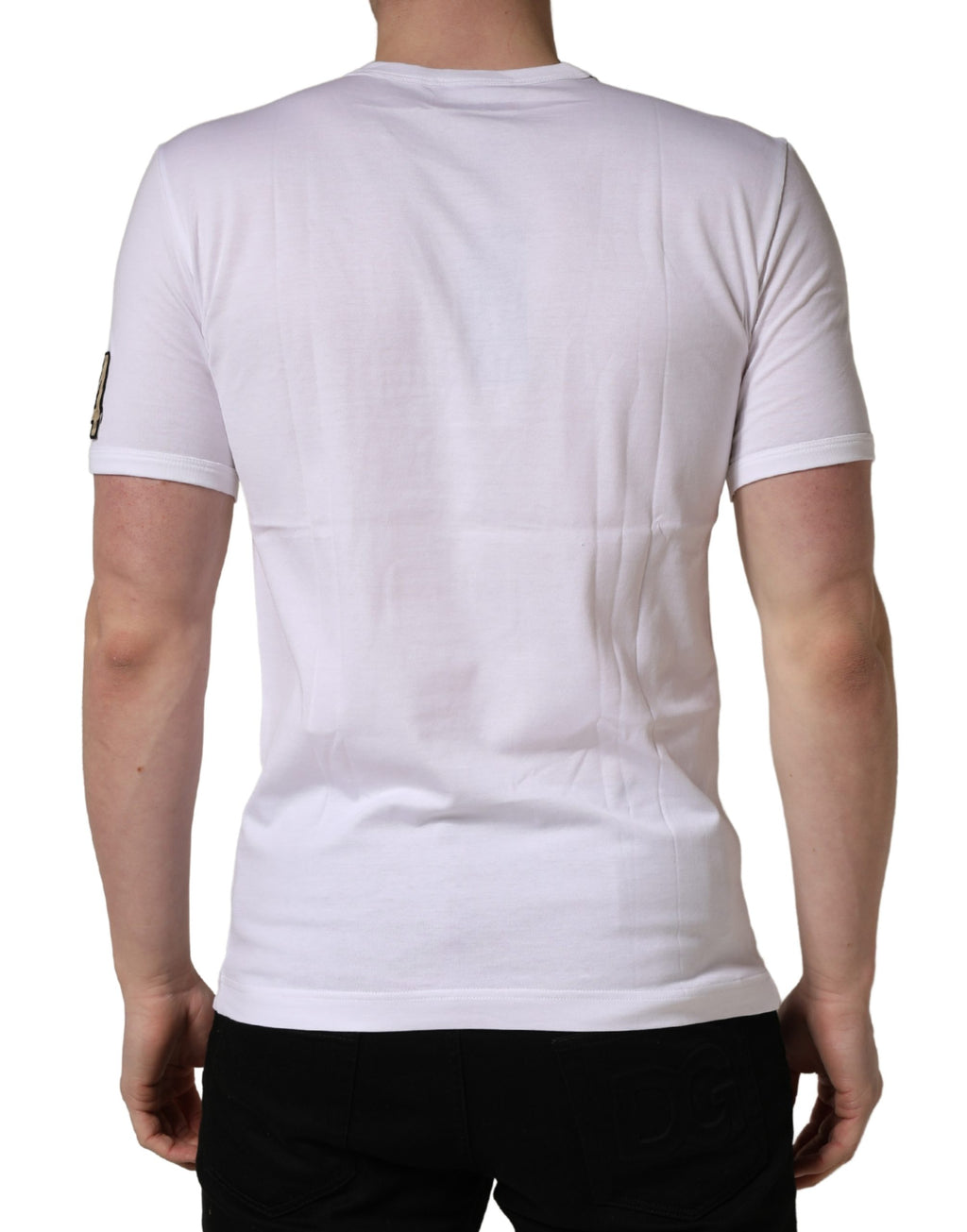 T-shirt col rond Dolce & Gabbana en coton blanc DG King Royal