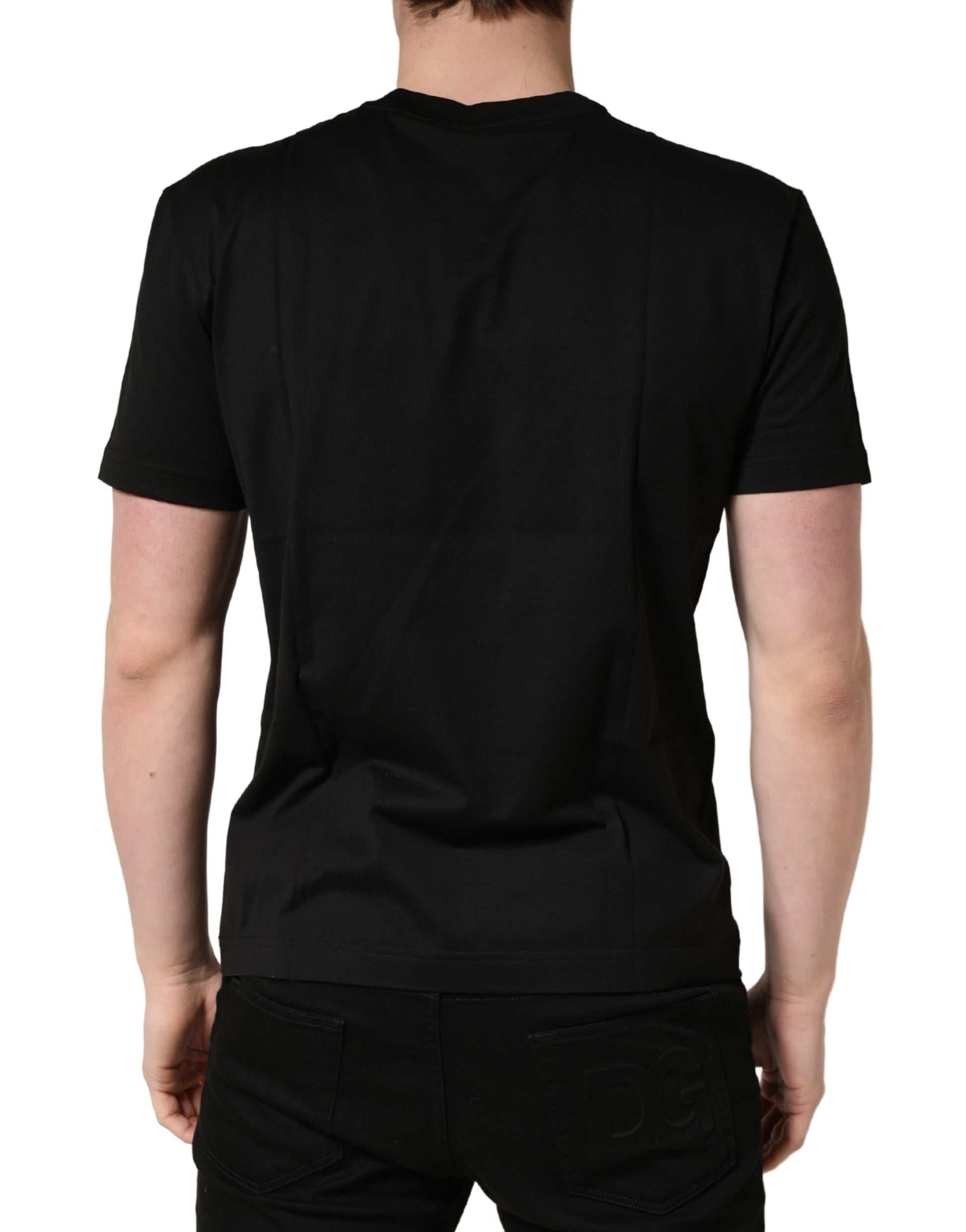 T-shirt ras du cou en coton imprimé DG Noir +39 MASQ