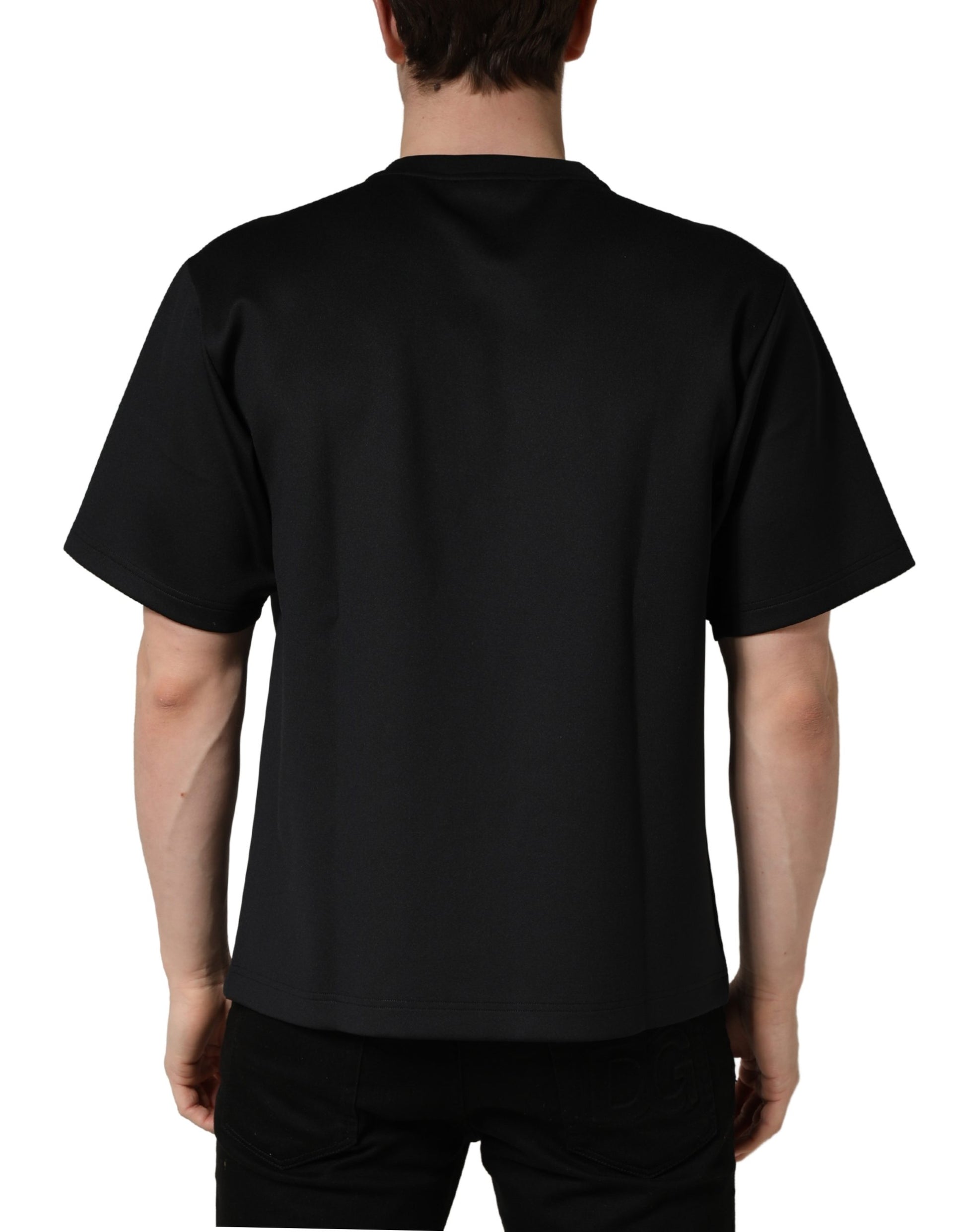 Dolce & Gabbana Black Have Fun Embellished Crew Neck T-shirt