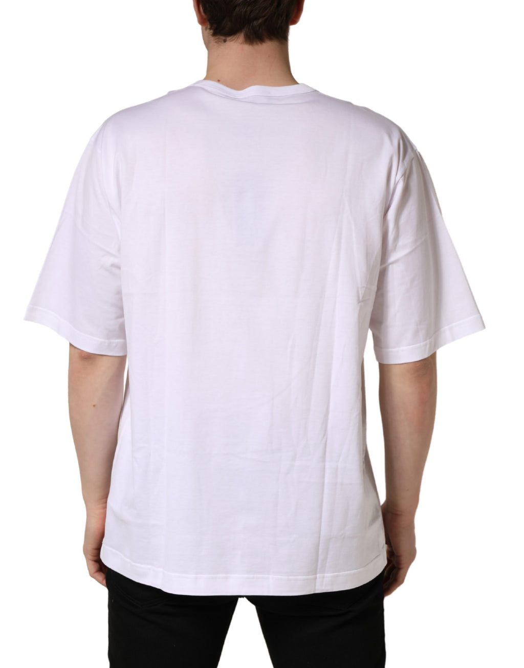T-shirt Dolce & Gabbana en coton blanc à manches courtes et col rond