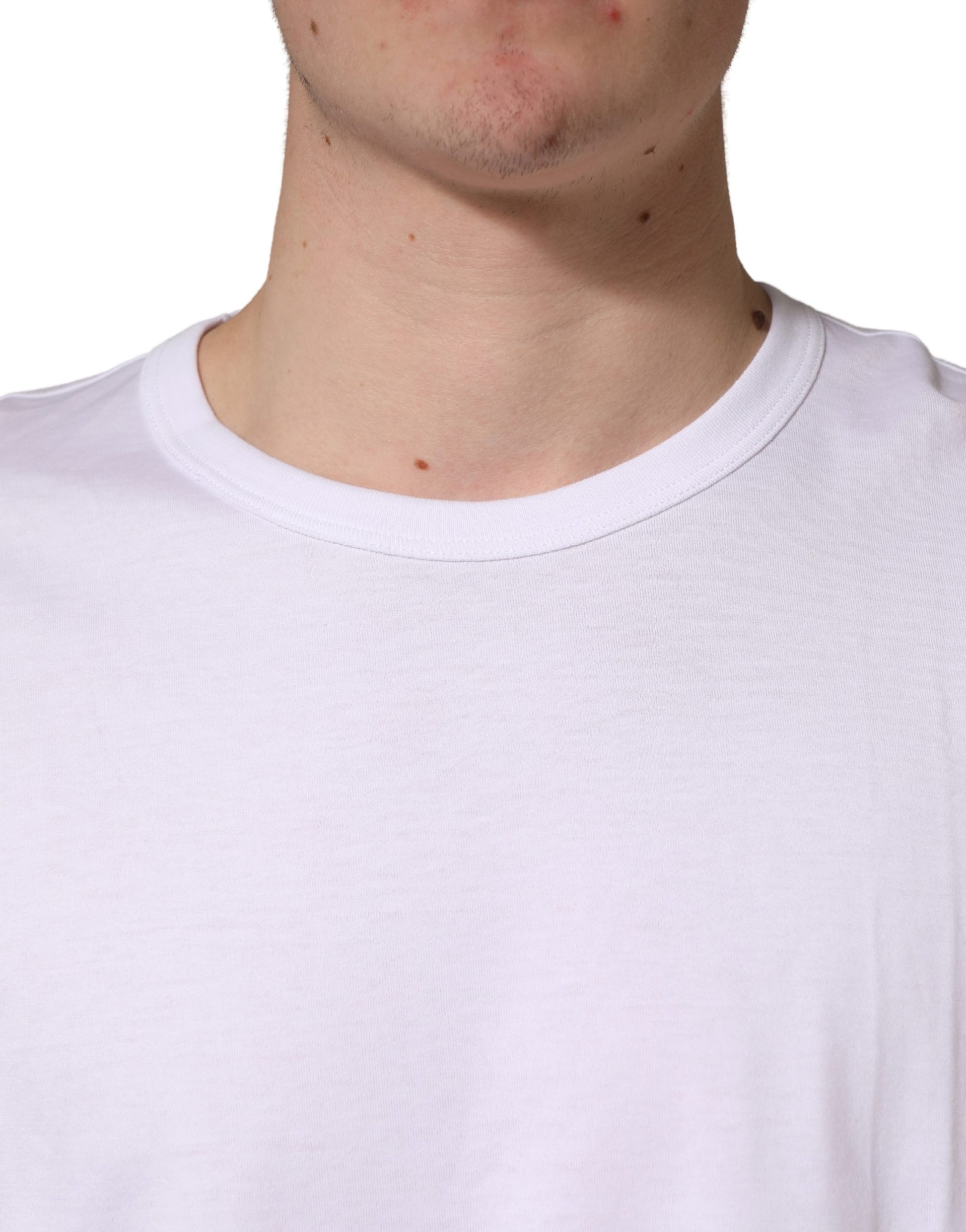 T-shirt Dolce & Gabbana en coton blanc à manches courtes et col rond