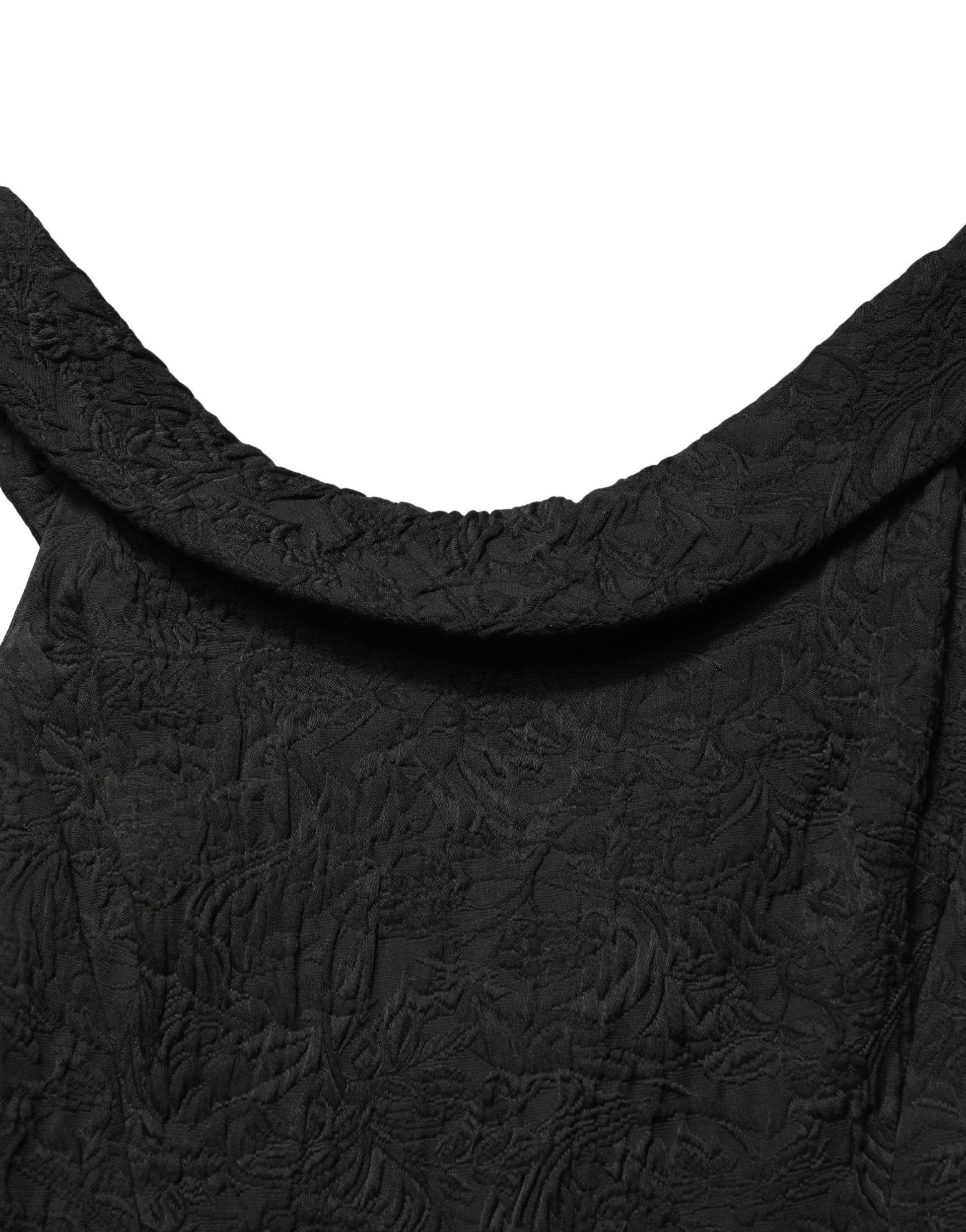Robe fourreau sirène Dolce & Gabbana en brocart floral noir