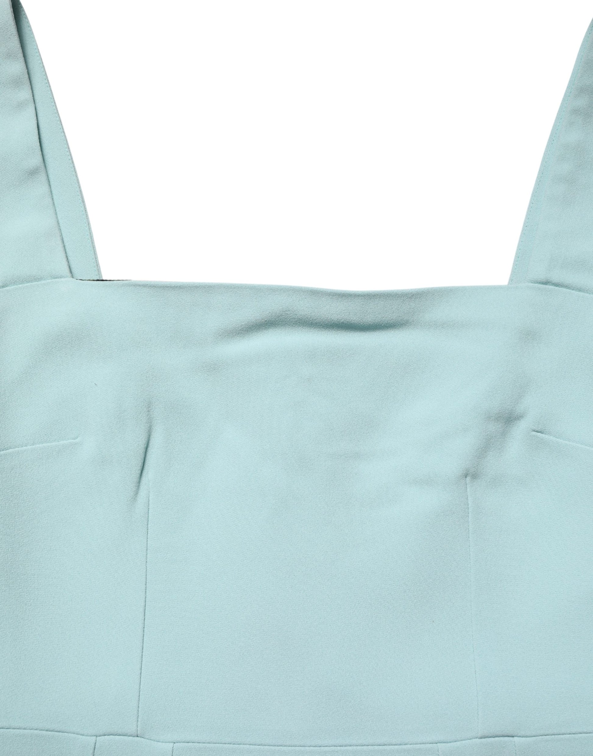 Robe mini sans manches Dolce & Gabbana verte à col carré