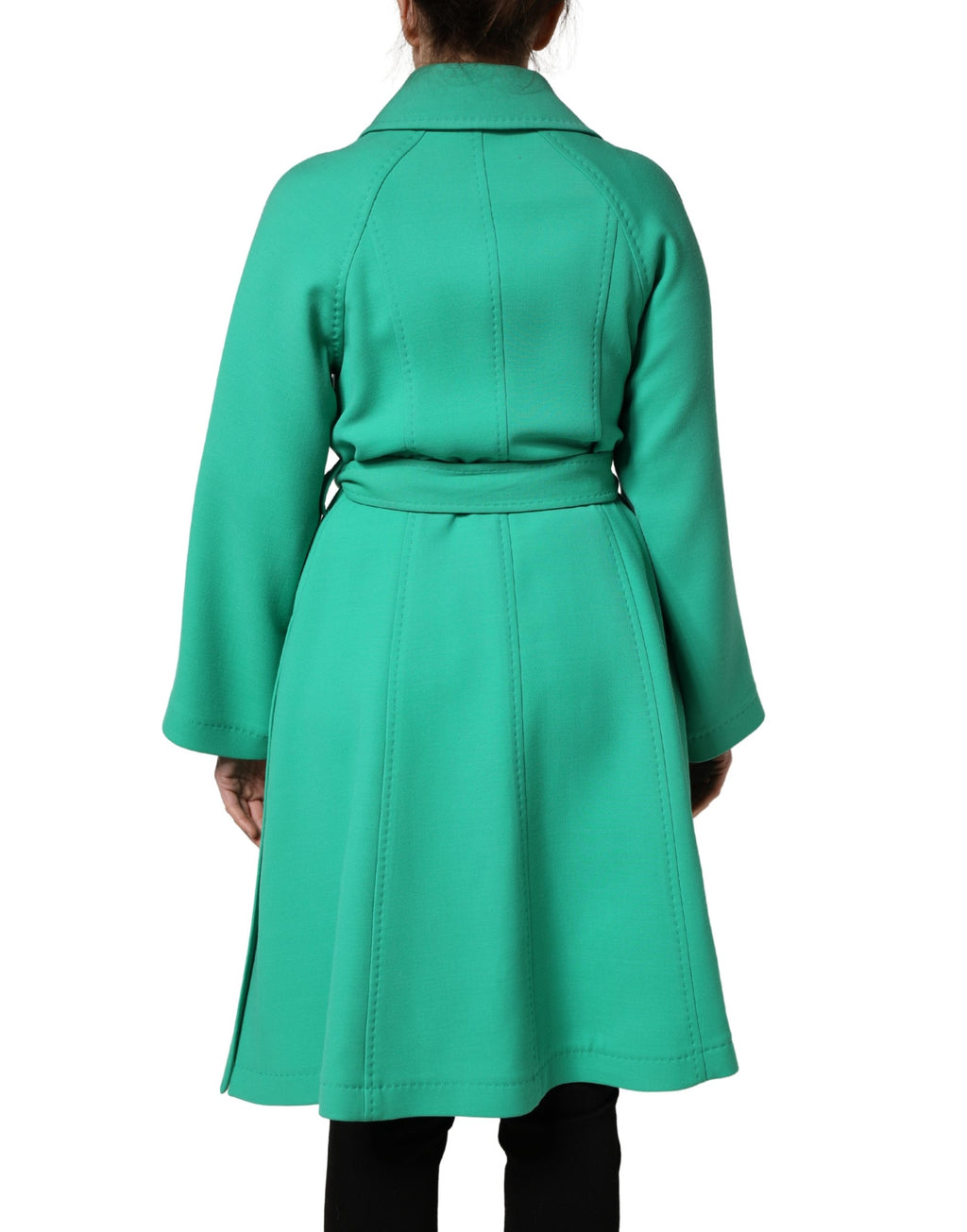 Veste-Trench Vert Ceinturée Boutonnée Dolce & Gabbana