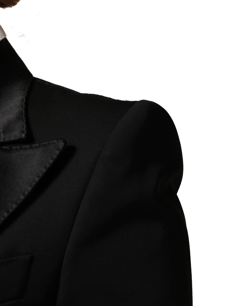 Veste blazer droite en laine noire Dolce & Gabbana