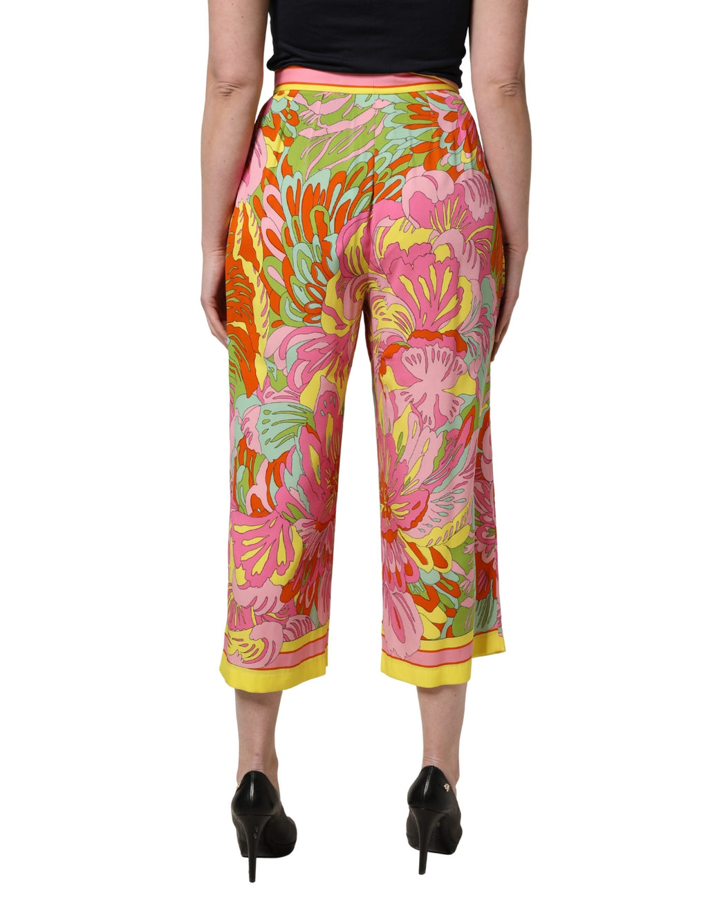 Pantalon court à imprimé floral multicolore Dolce & Gabbana