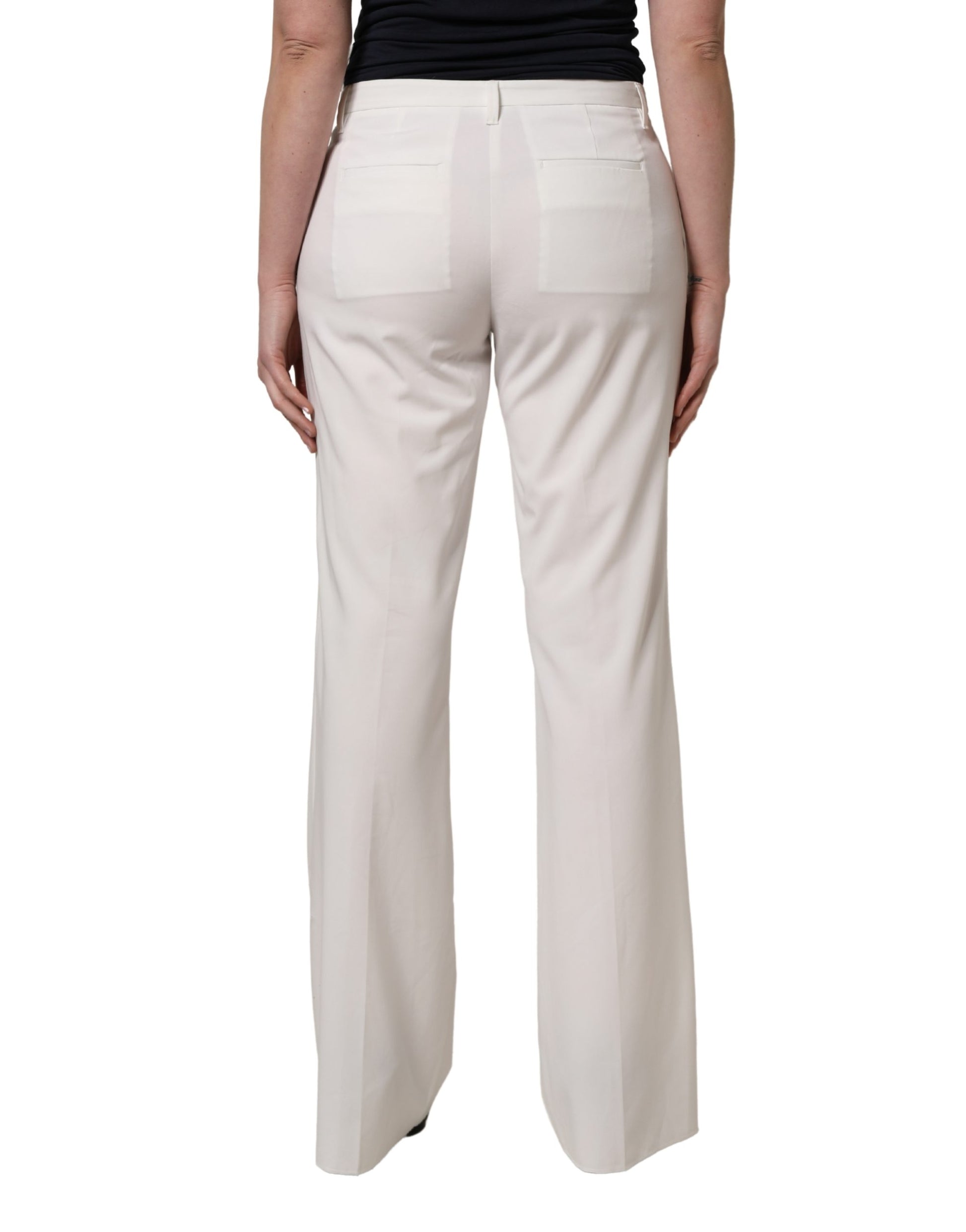 Pantalon chino large taille mi-haute blanc Twinset pour femme