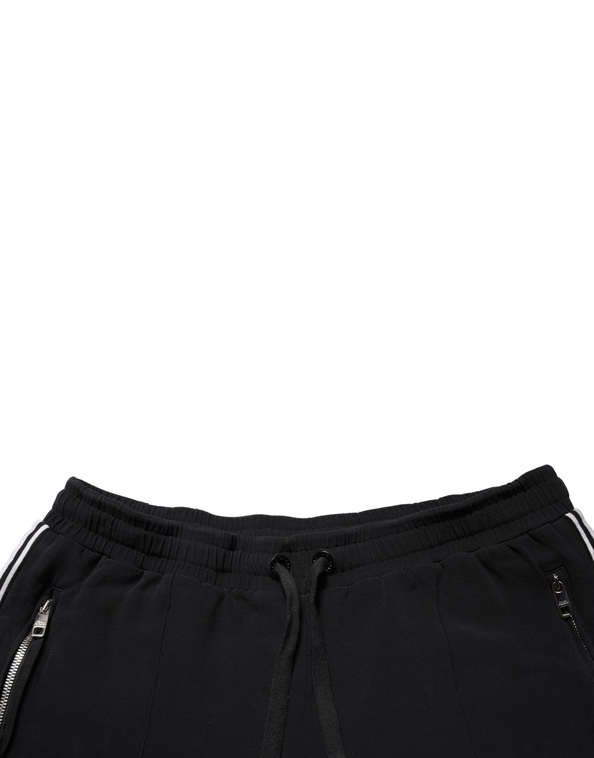 Pantalon cropped taille mi-haute en viscose noire Dolce & Gabbana pour femme