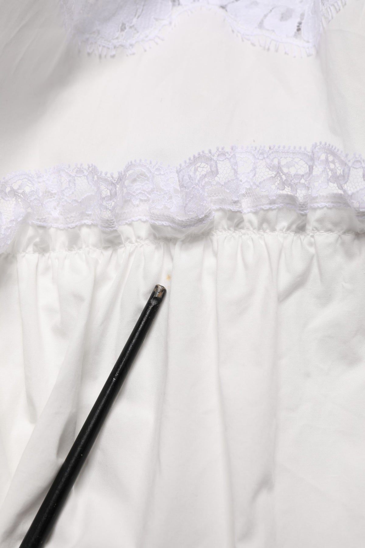 Dolce & Gabbana weißes ärmelloses Maxikleid aus Baumwolle mit Spitze