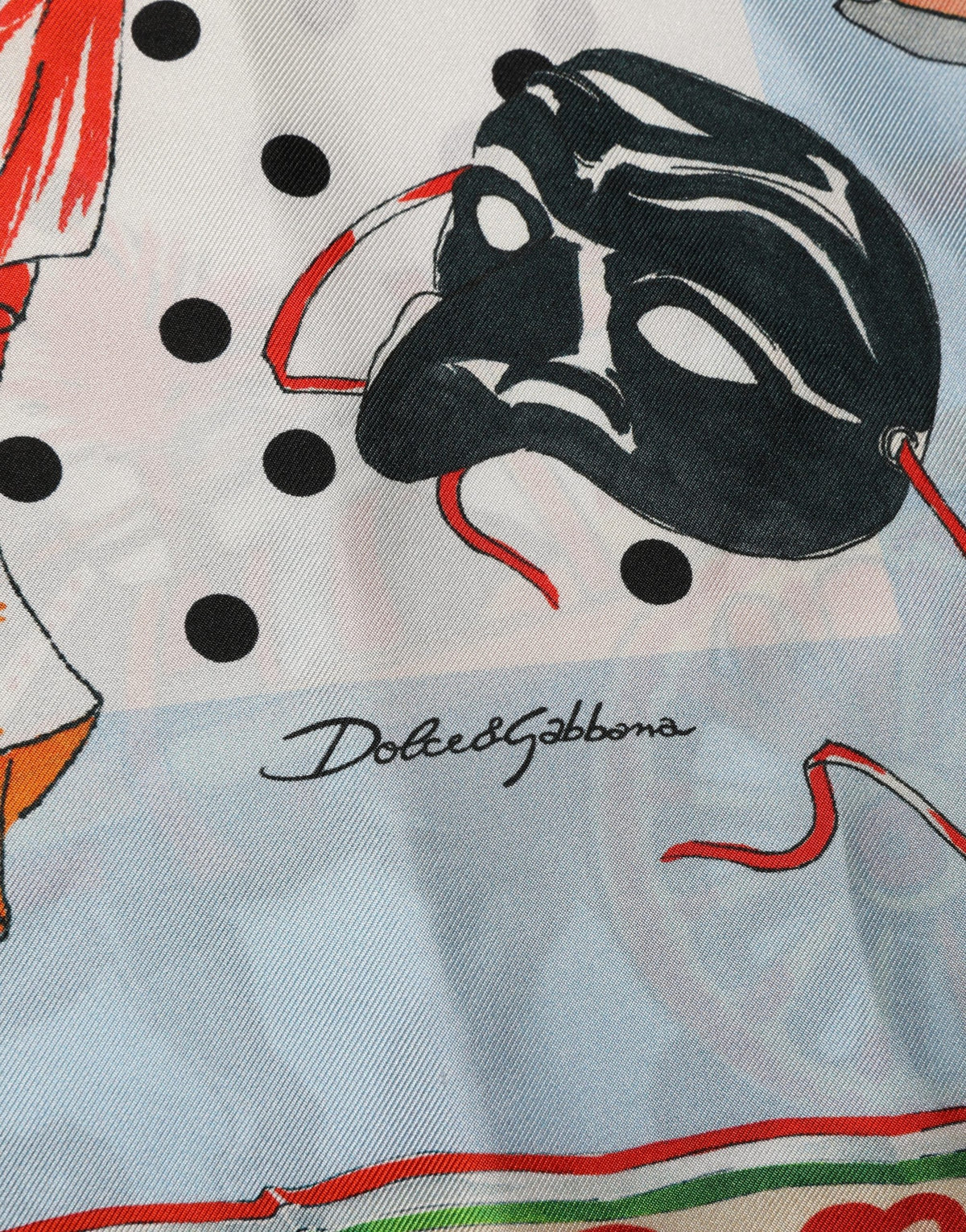 Top en soie multicolore à imprimés scènes d'Italie Dolce & Gabbana