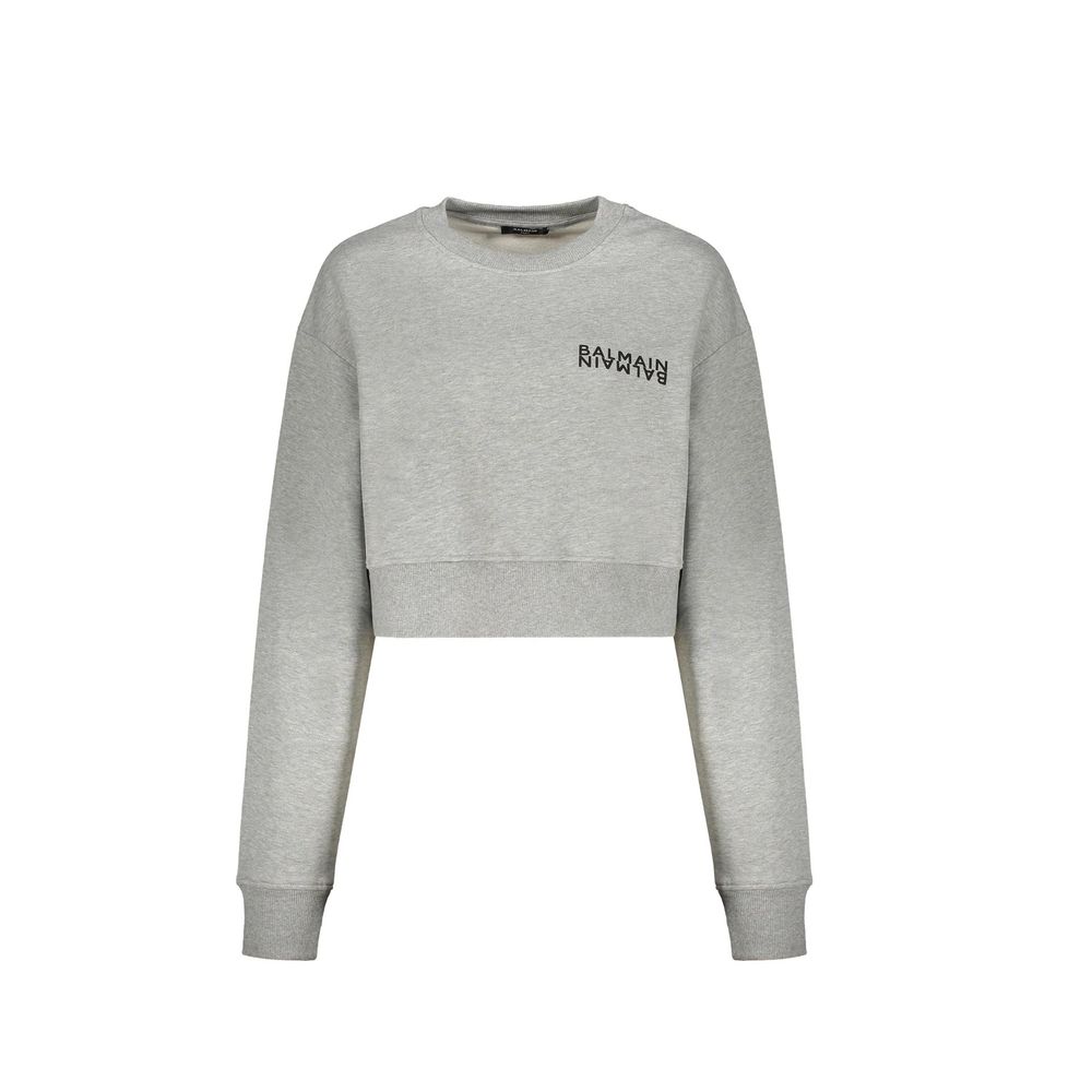 Sweat-shirt Balmain en coton gris